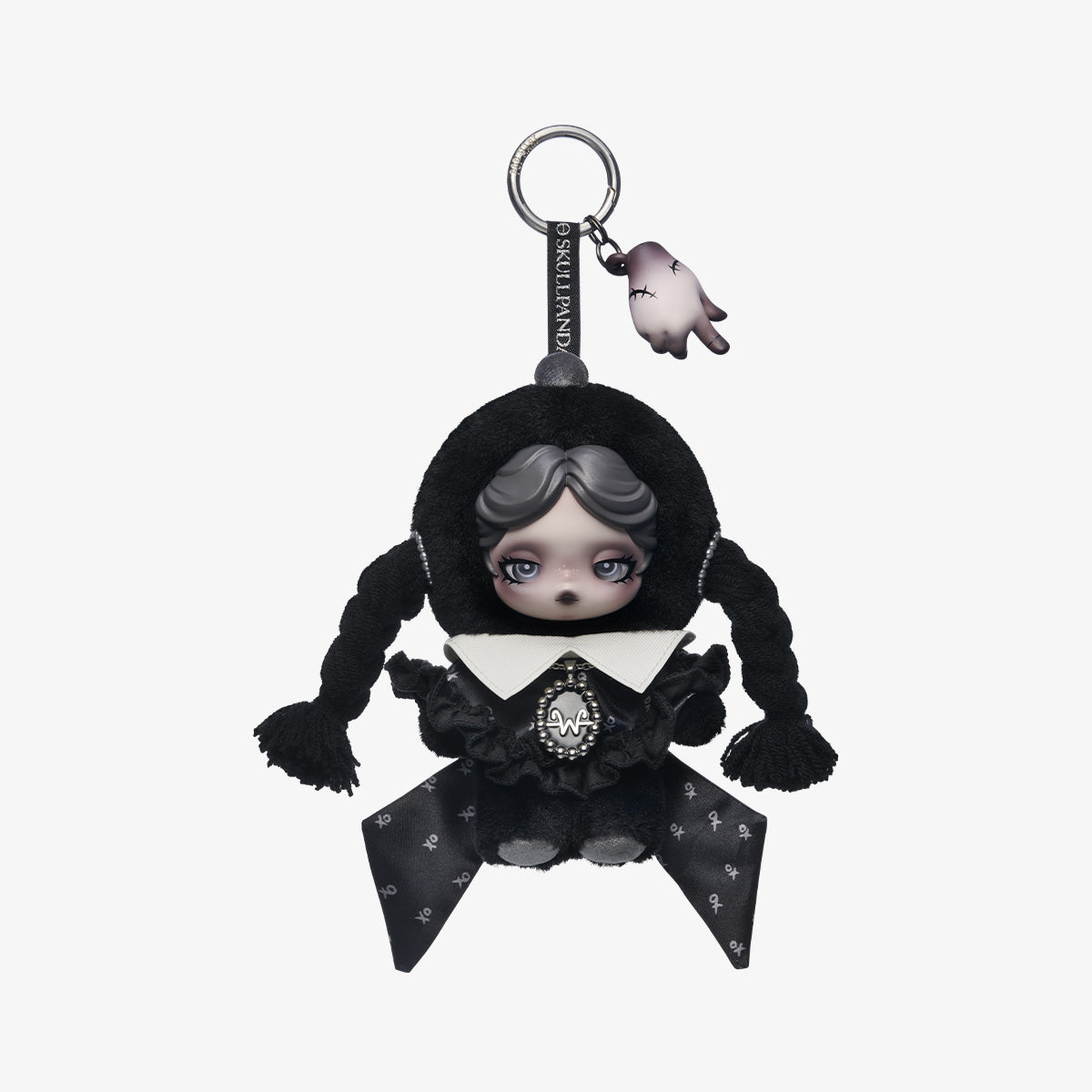 SKULLPANDA × Wednesday Plush (Version Vestido Clásico）